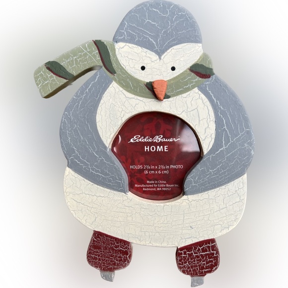 Eddie Bauer HOME 4" Wide x 7" Tall Skating Penguin Frame - Picture 2 of 7